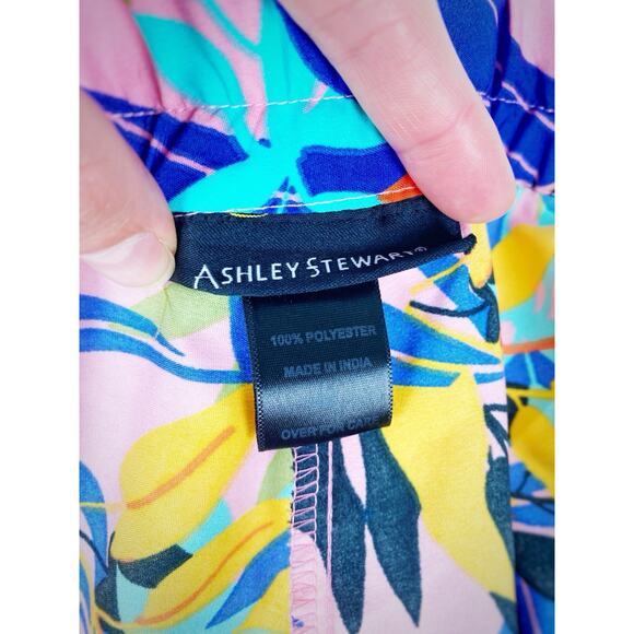 ASHLEY STEWART Tropical Parrots Skirt Rainbow Pockets Pinup Retro Womens Plus 4X - Picture 8 of 9